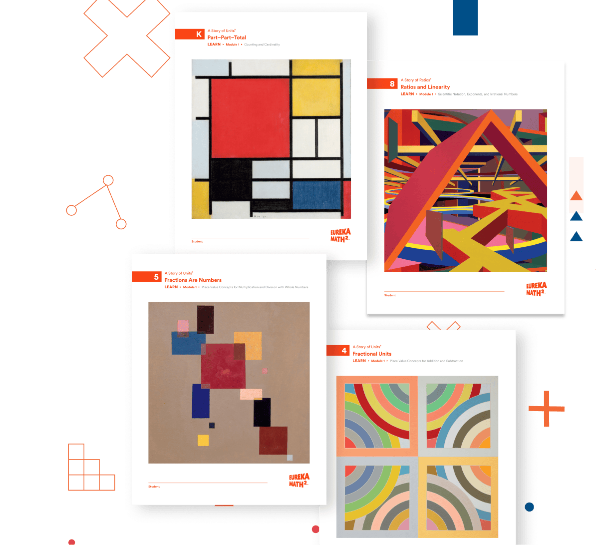 Eureka Math Squared book cover collage.