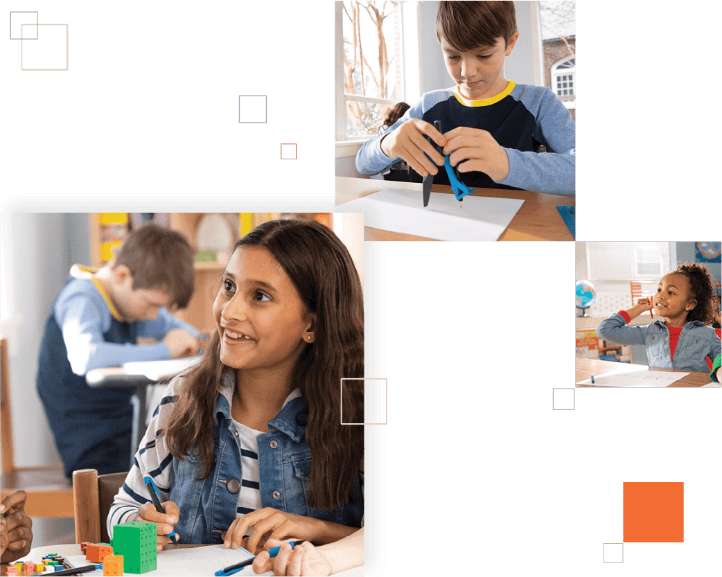 Math students across all grade levels of Eureka Math Squared utilize math manipulatives as part of the learning process. 