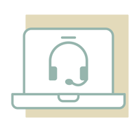 Icon-Laptop with Headphone-Contact Us