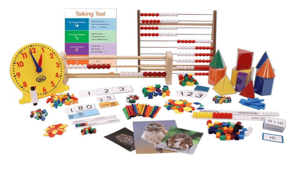 An example of a complete Eureka Math Squared manipulatives kit for Grade Level 1. This kit includes all of the materials needed for 24 students, including two color counters, geometric solids, rekenreks, and more. An example of a complete Eureka Math Squared manipulatives kit for Grade Level 1. This kit includes all of the materials needed for 24 students, including two color counters, geometric solids, rekenreks, and more.