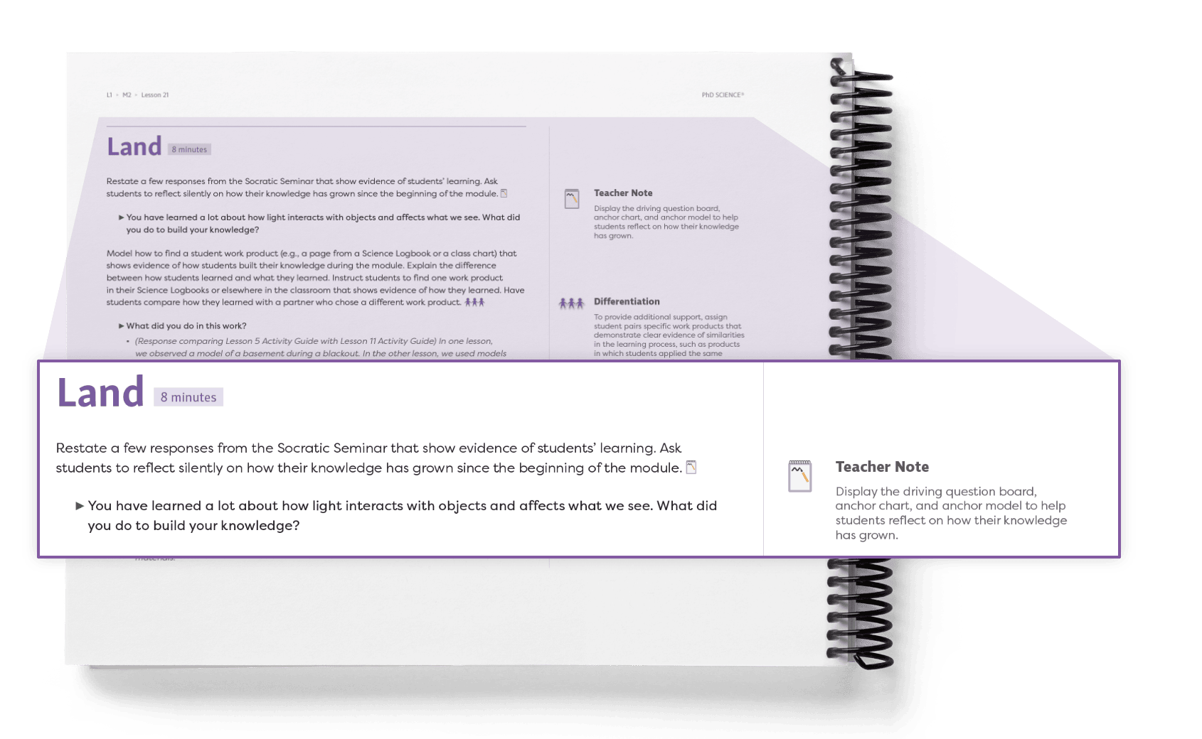 A portion of a Socratic Seminar from within Land of a lesson